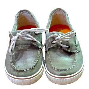 Sperry Halyard Canvas Topsiders, Gray, Size 1.5